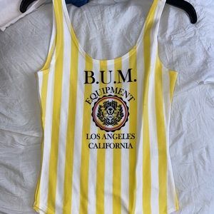 💛Forever 21 Yellow striped body suit💛